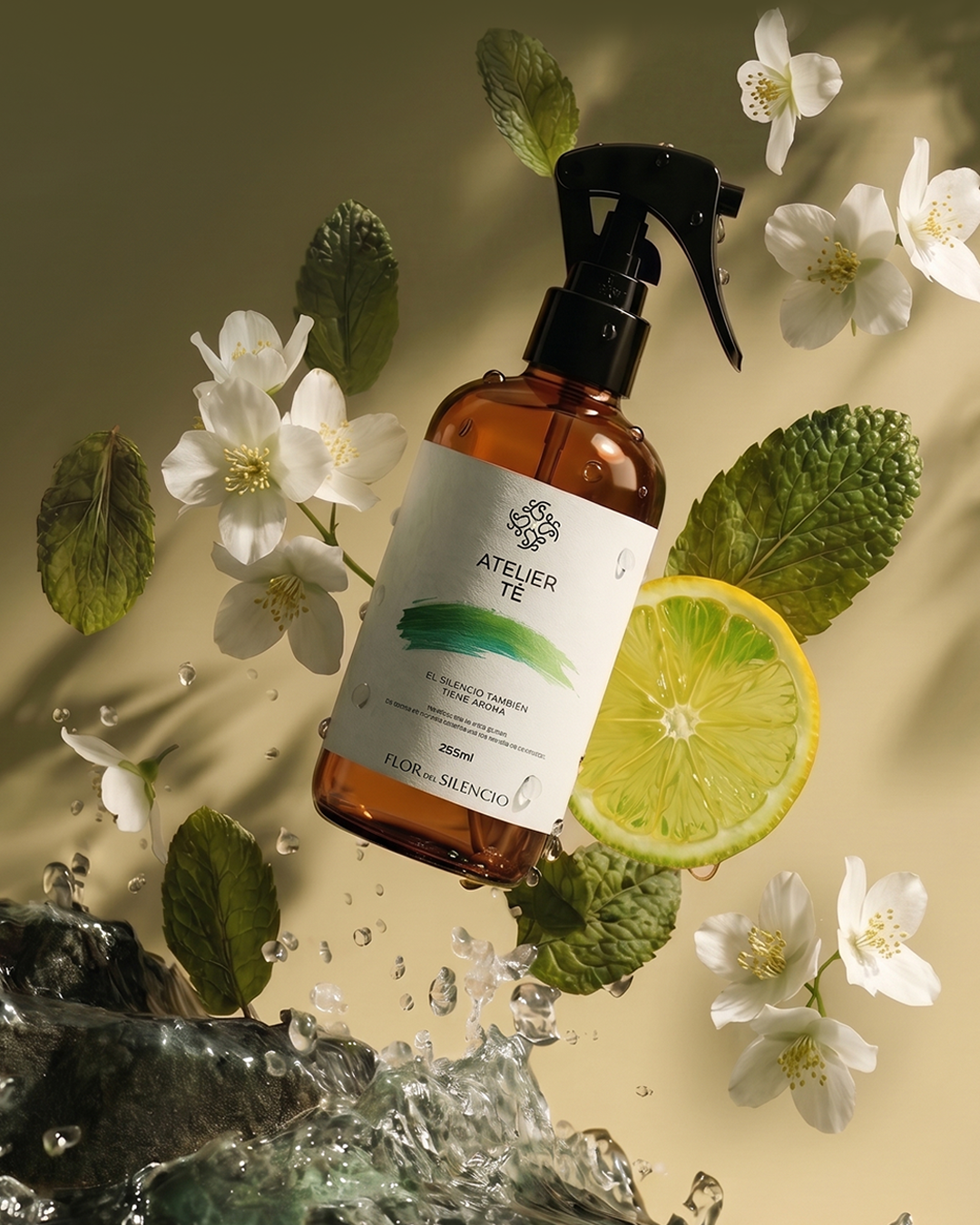 Aromatizante spray hogar Atelier Té té verde flores blancas Flor del Silencio