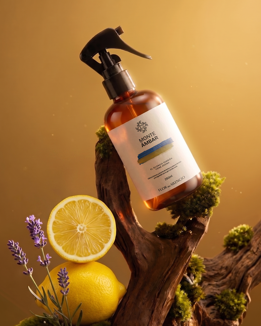 Aromatizante spray hogar Monte Ámbar ámbar cedro Flor del Silencio
